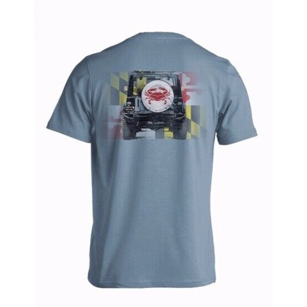 Maryland Flag Wheel Cover Short Sleeve T-Shirt - NEW Fast Ship